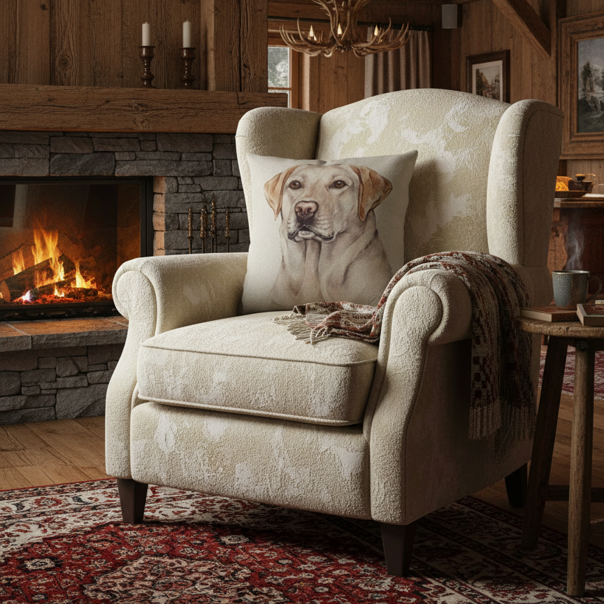 Kisenhülle „Labrador Retriever beige“ im englischen Landhausstil