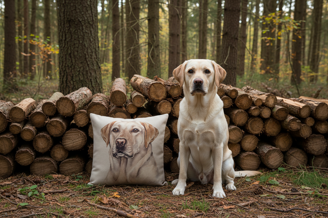 Kisenhülle „Labrador Retriever beige“ im englischen Landhausstil