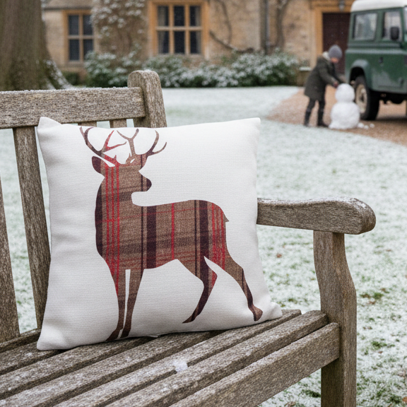 Kissenhülle „Hirsch“ im englischen Landhausstil