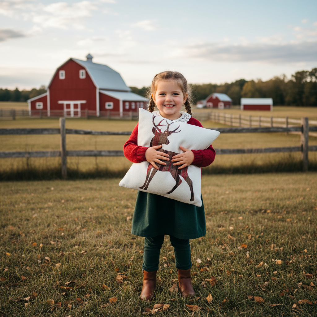 Kissenhülle „Hirsch“ im englischen Landhausstil