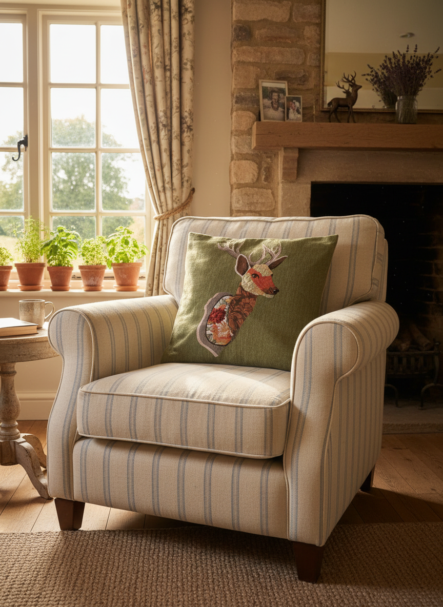 Kissenhülle "Rehbock" im Alpinen Landhausstil