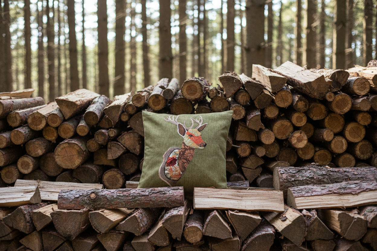 Kissenhülle "Rehbock" im Alpinen Landhausstil
