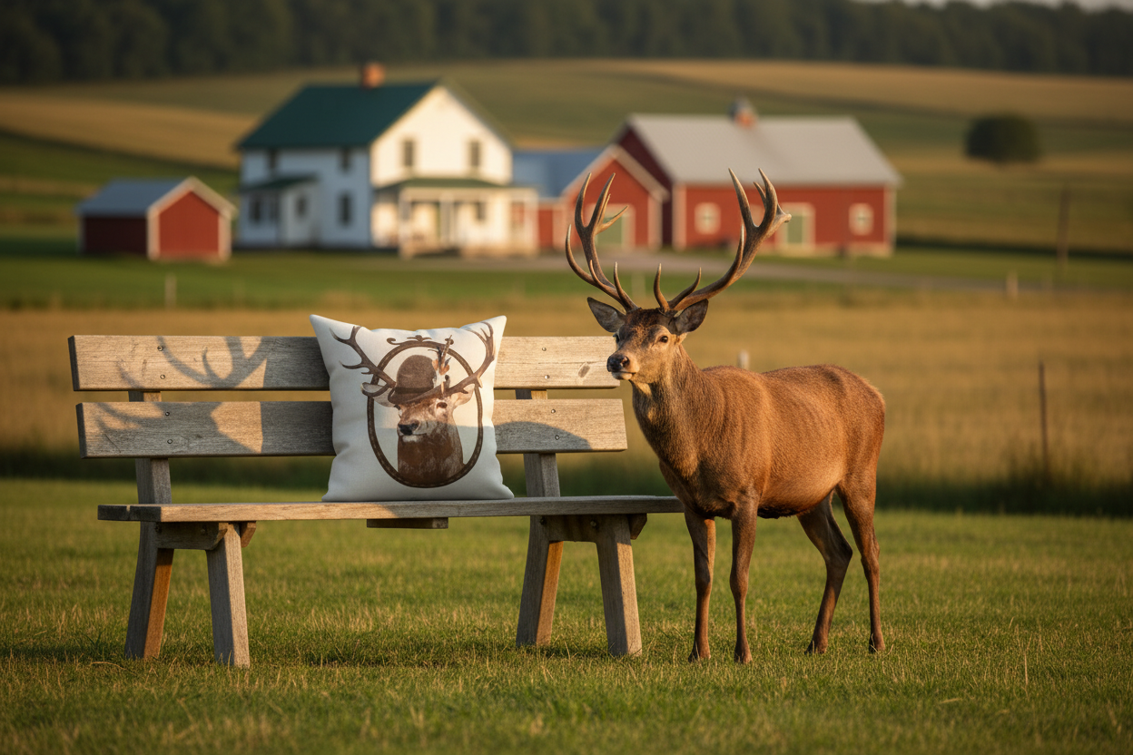 Kissenhülle „Hirsch“ im Alpinen Landhausstil