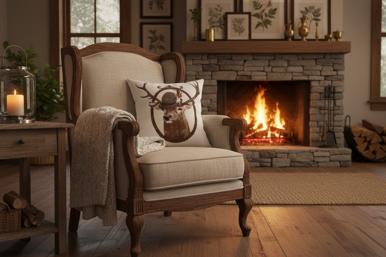 Kissenhülle „Hirsch“ im Alpinen Landhausstil