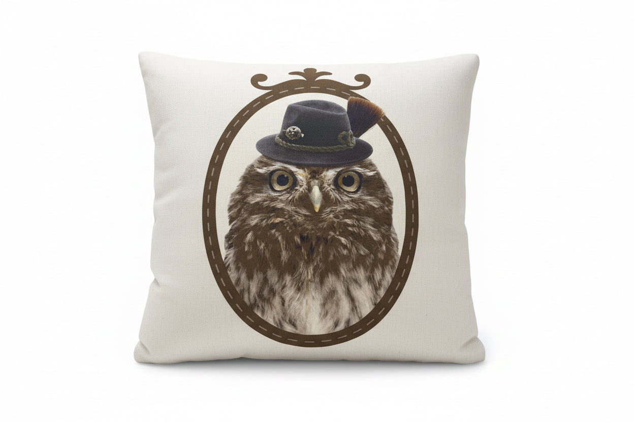 Kissenhülle „Eule“ im Alpinen Landhausstil