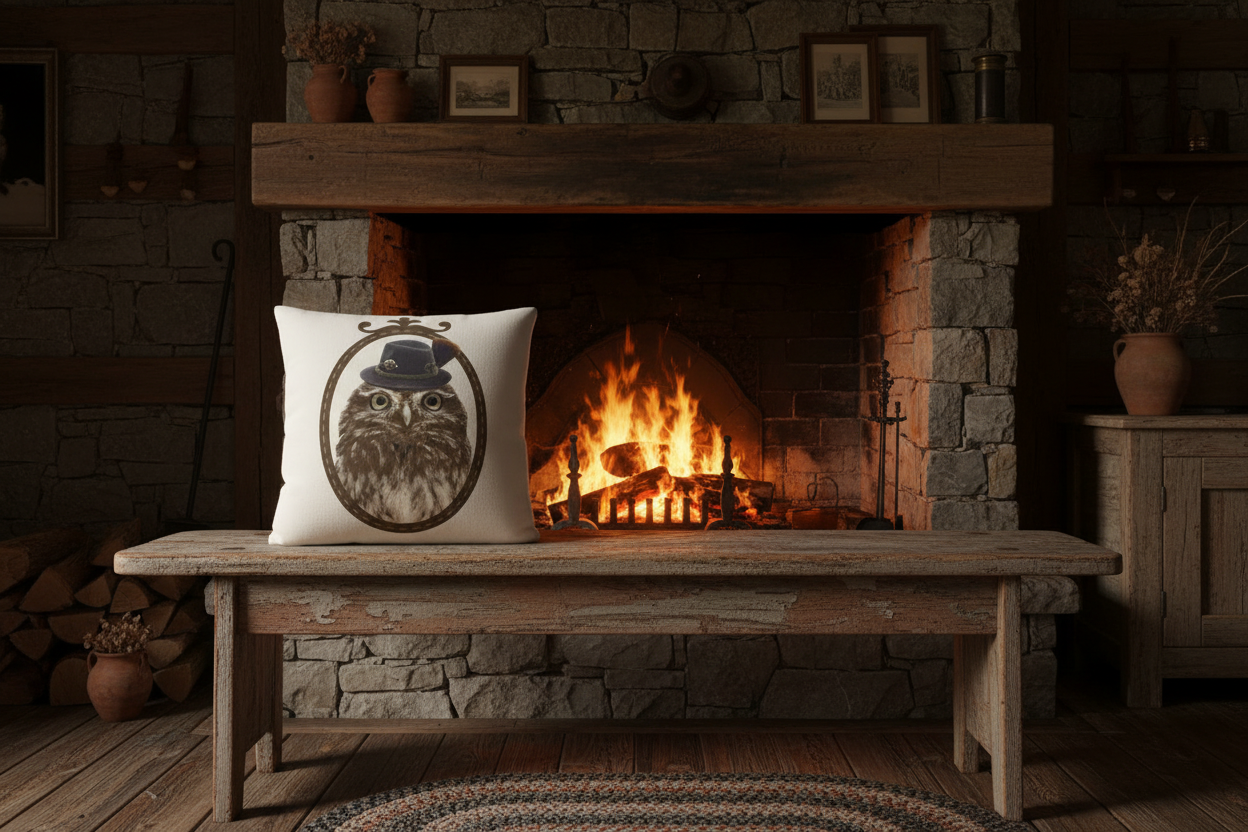 Kissenhülle „Eule“ im Alpinen Landhausstil