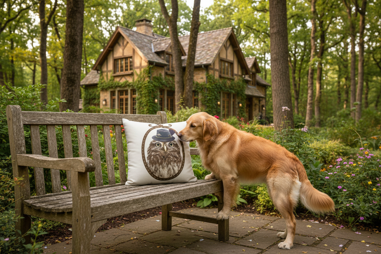 Kissenhülle „Eule“ im Alpinen Landhausstil