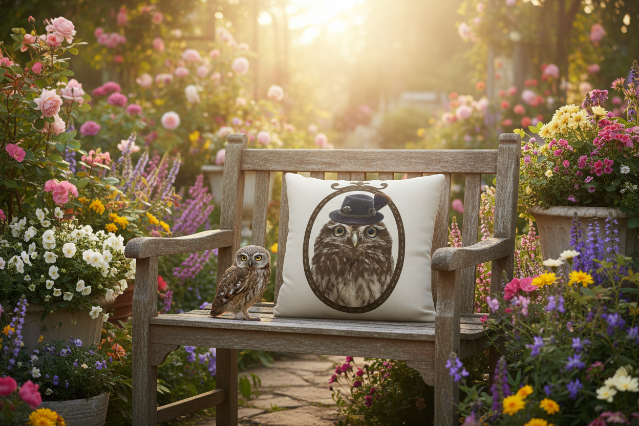 Kissenhülle „Eule“ im Alpinen Landhausstil