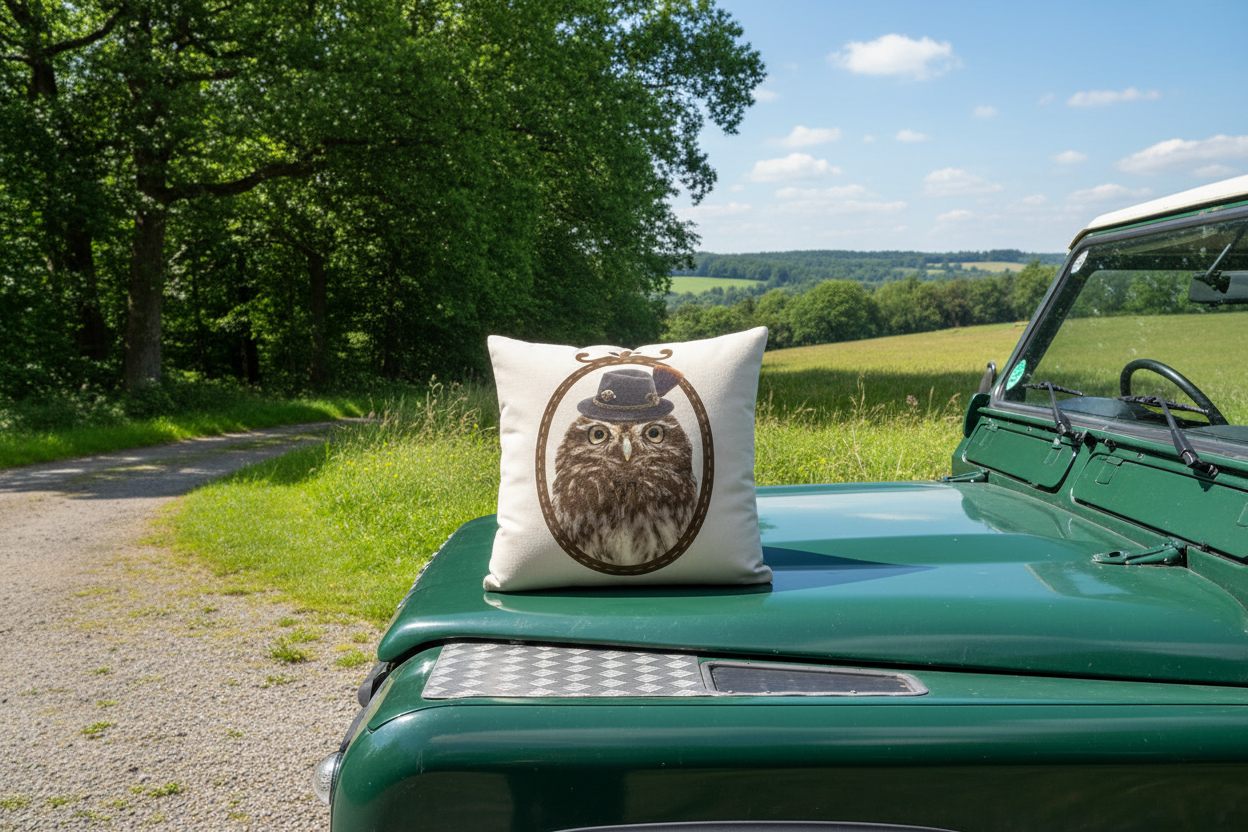 Kissenhülle „Eule“ im Alpinen Landhausstil