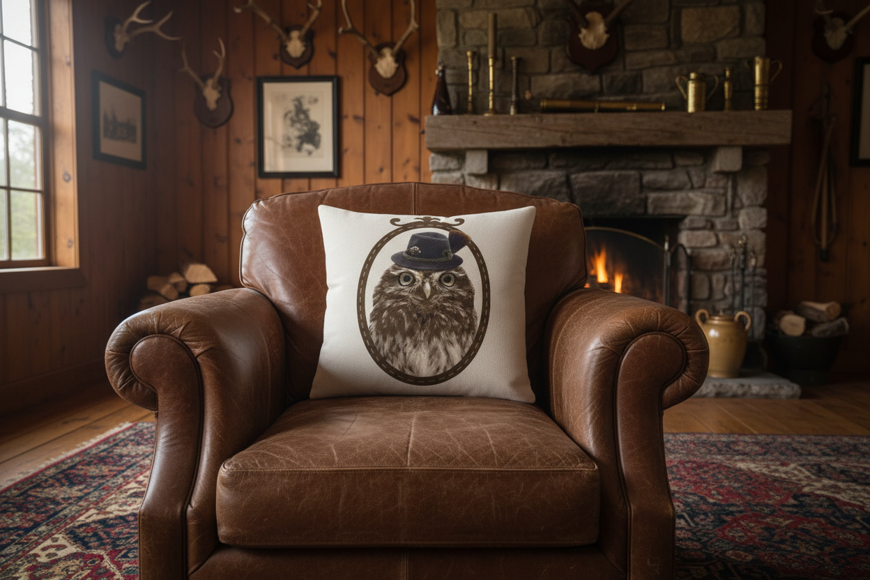 Kissenhülle „Eule“ im Alpinen Landhausstil