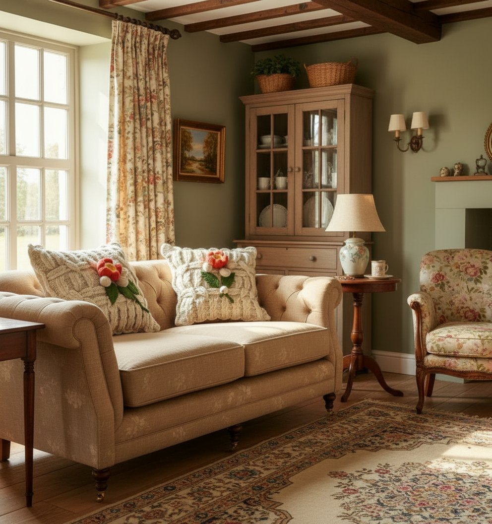 Kissenhülle „Frühlingszeit“ im Landhausstil