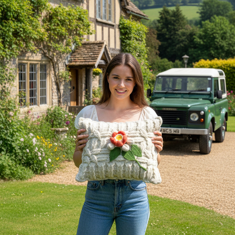 Kissenhülle „Frühlingszeit“ im Landhausstil