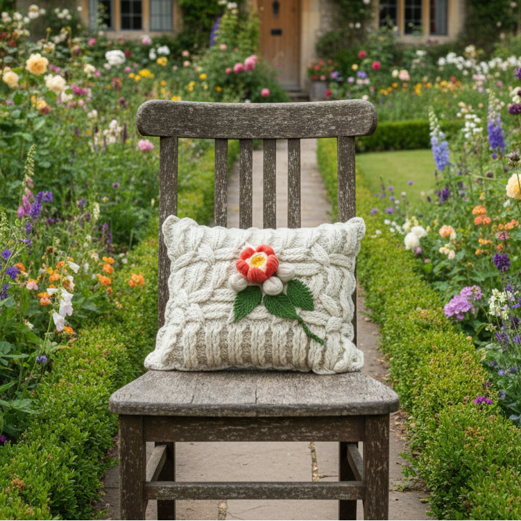 Kissenhülle „Frühlingszeit“ im Landhausstil