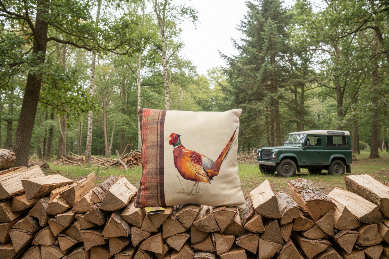 Kissenhülle "Fasan" im englischen Landhausstil