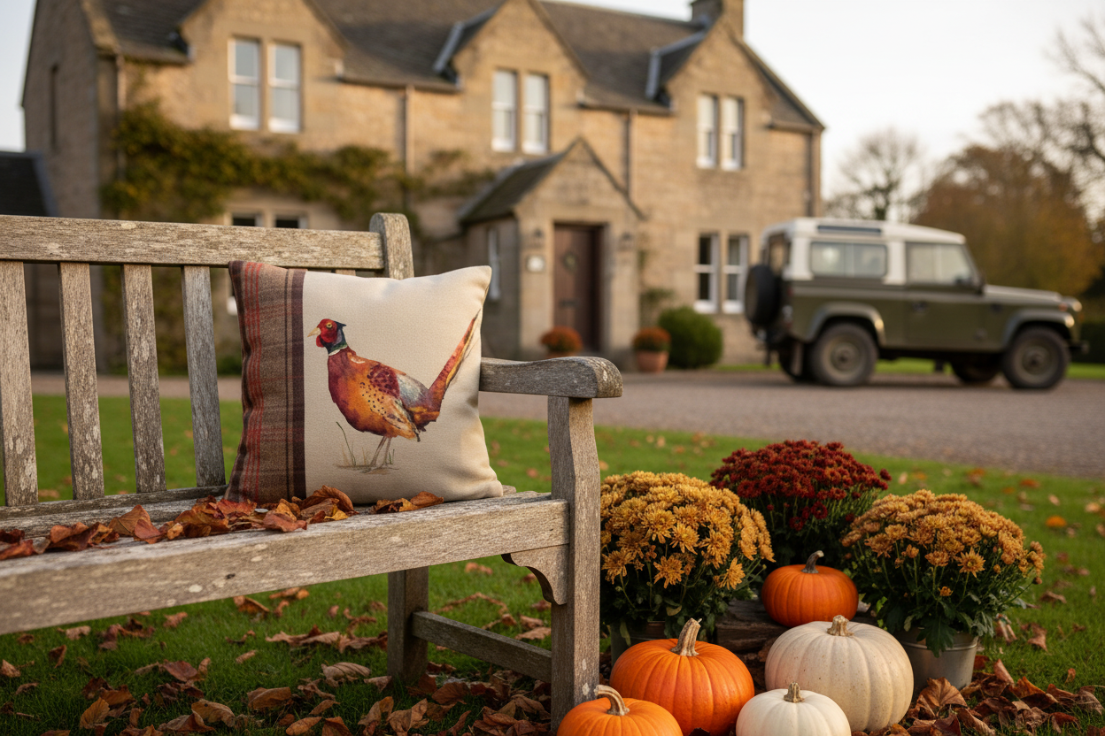 Kissenhülle "Fasan" im englischen Landhausstil