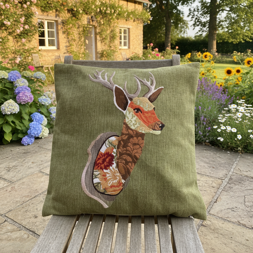 Kissenhülle "Rehbock" im Alpinen Landhausstil