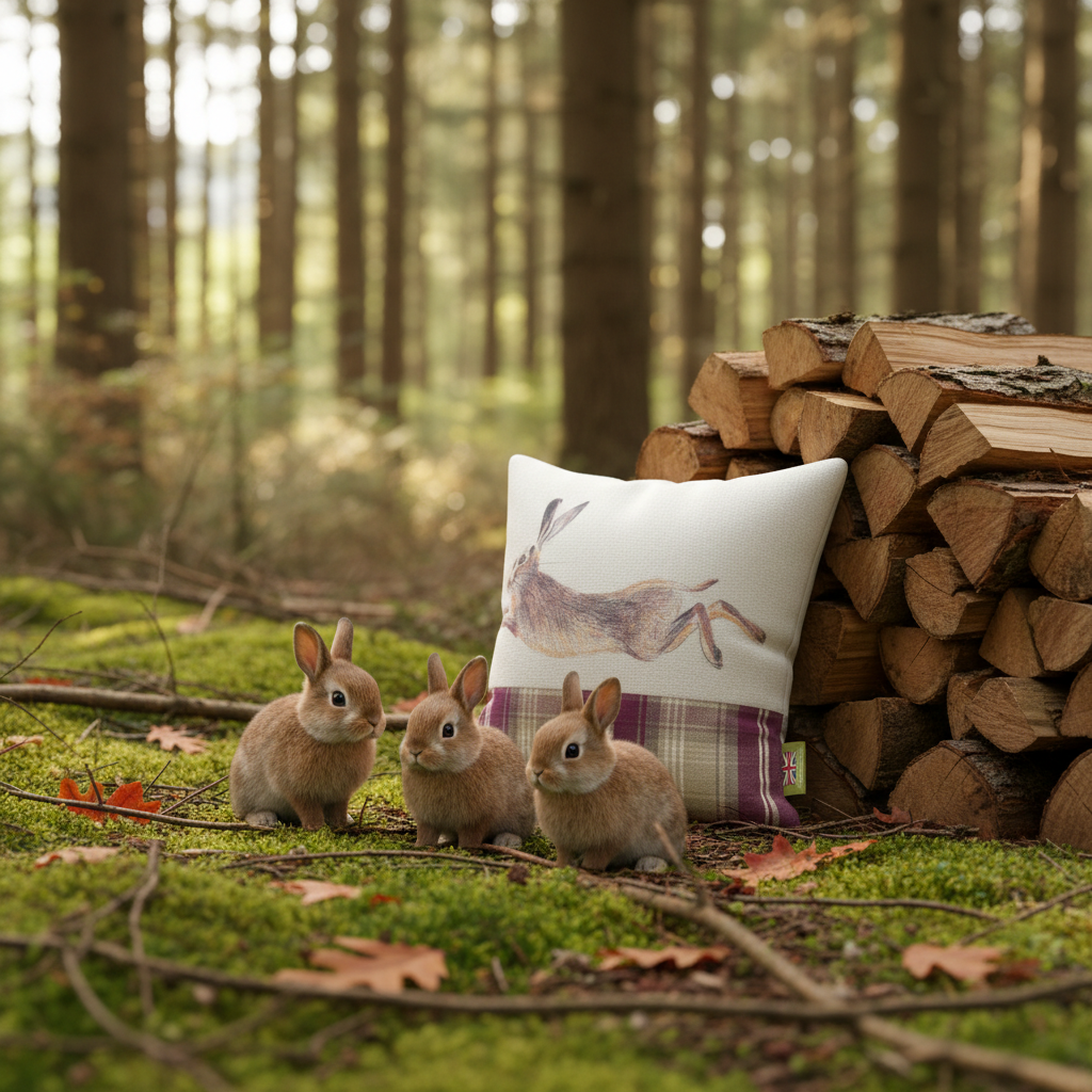 Kissenhülle „Hase“ im englischen Landhausstil