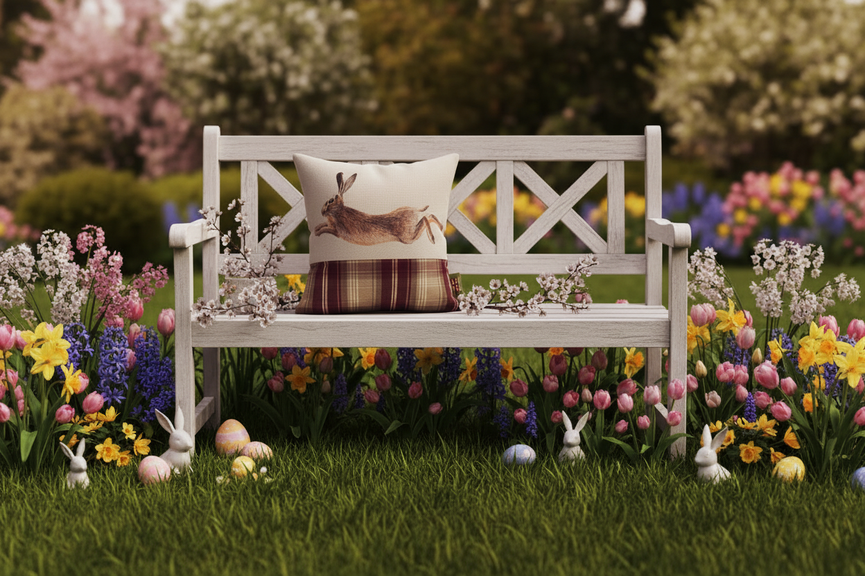 Kissenhülle „Hase“ im englischen Landhausstil