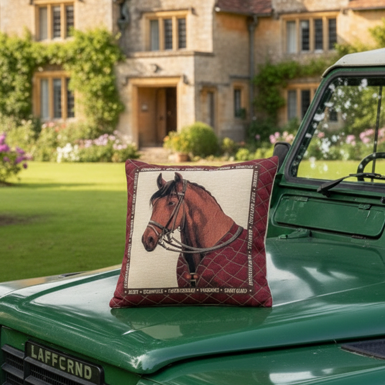 Kissenhülle „Pferd, Equestrian“ im Landhausstil