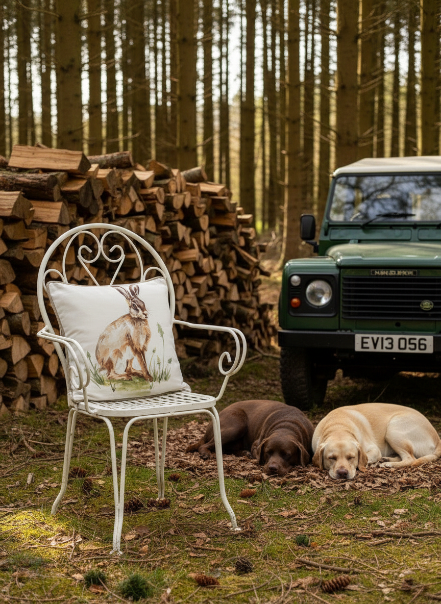 Kissenhülle "Hase" im Landhausstil