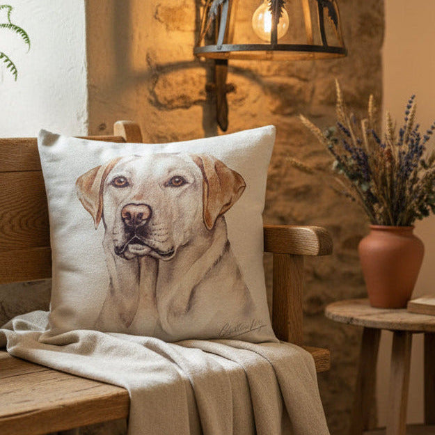 Kisenhülle „Labrador Retriever beige“ im englischen Landhausstil