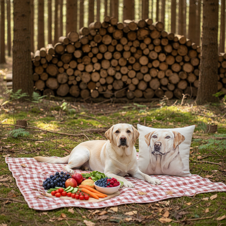 Kisenhülle „Labrador Retriever beige“ im englischen Landhausstil