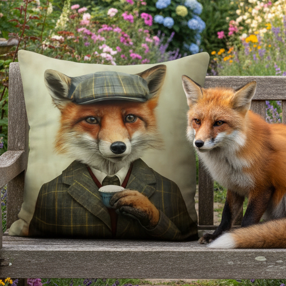 Kissenhülle „Fuchs“ im englischen Landhausstil