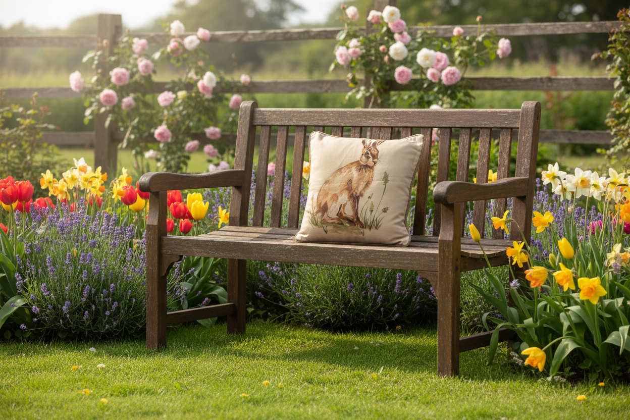 Kissenhülle "Hase" im Landhausstil