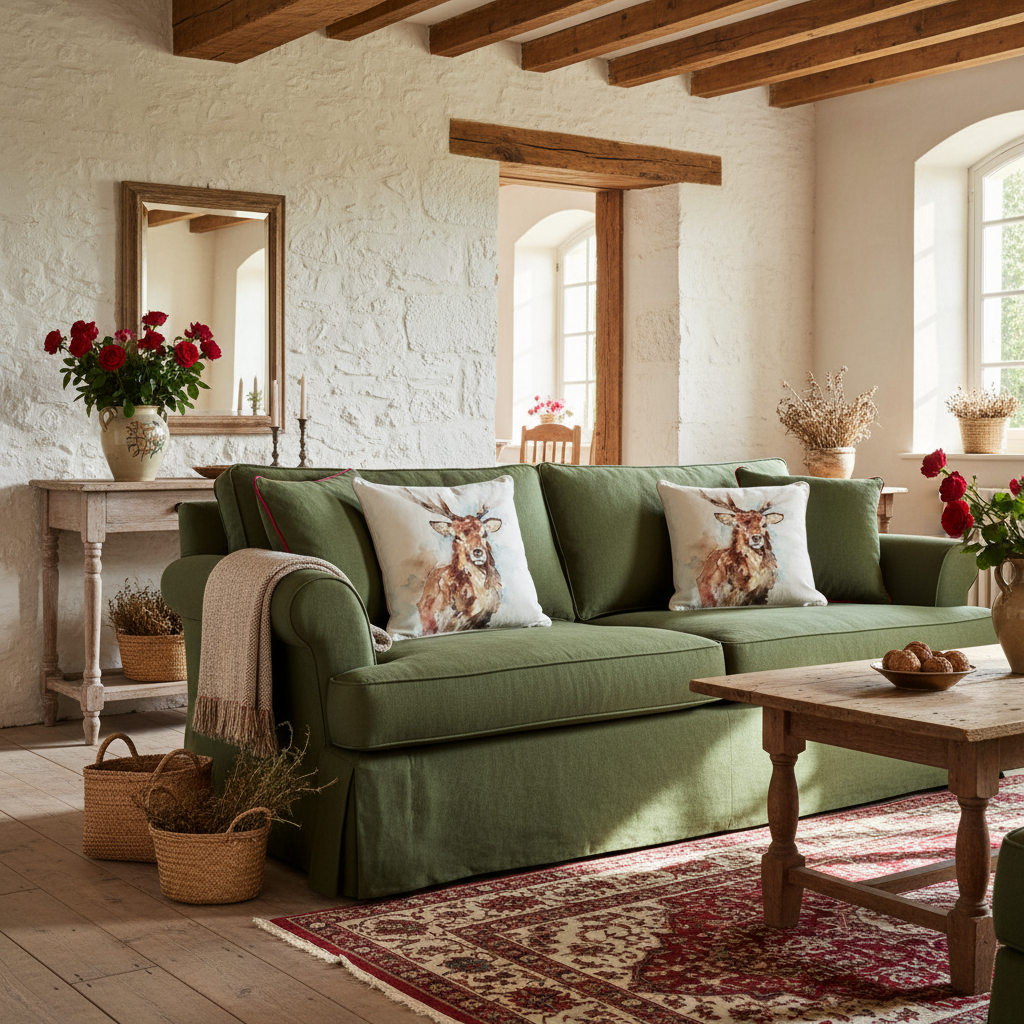 Kissenhülle „Hirsch“ im englischen Landhausstil