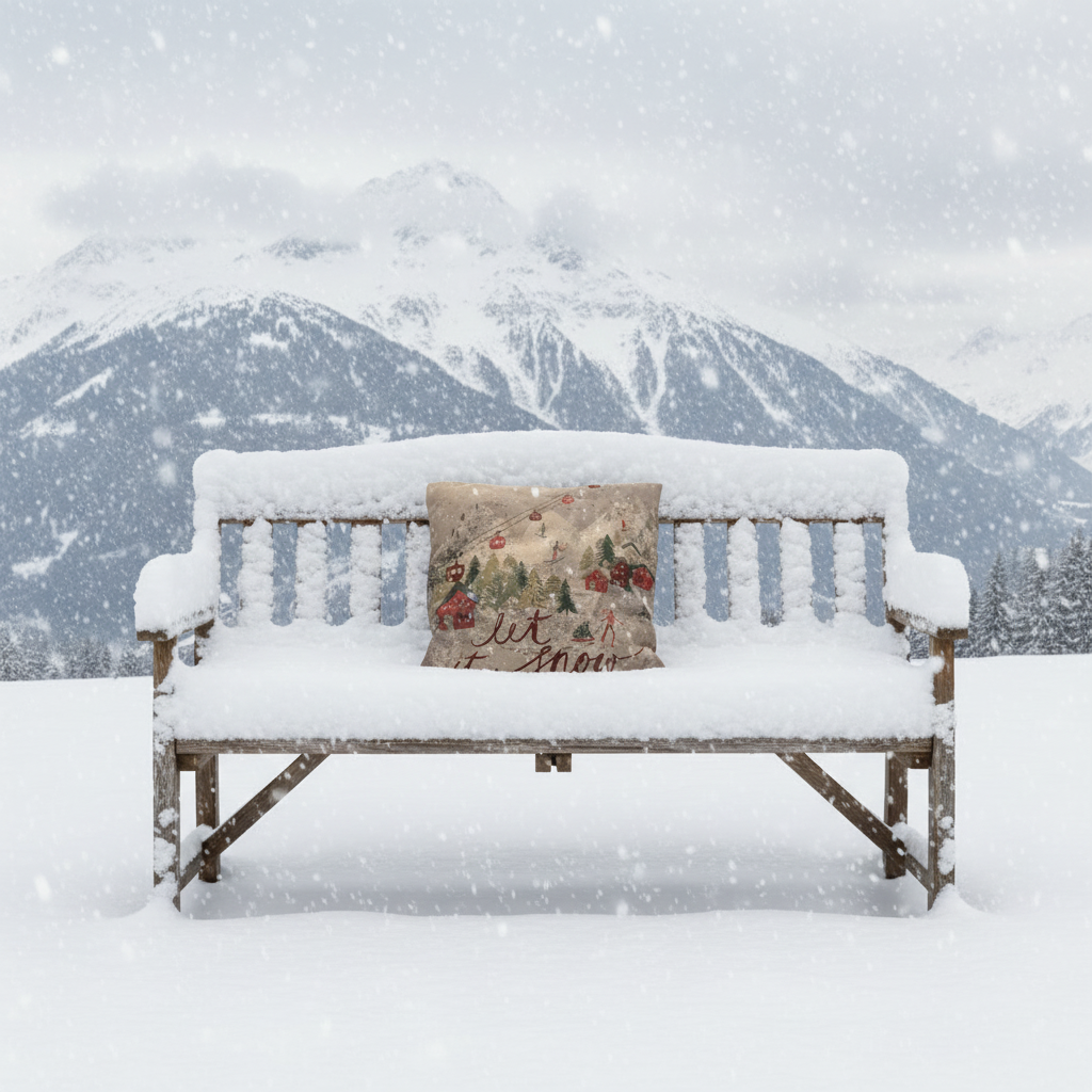 Kissenhülle "Let it Snow" im Landhausstil