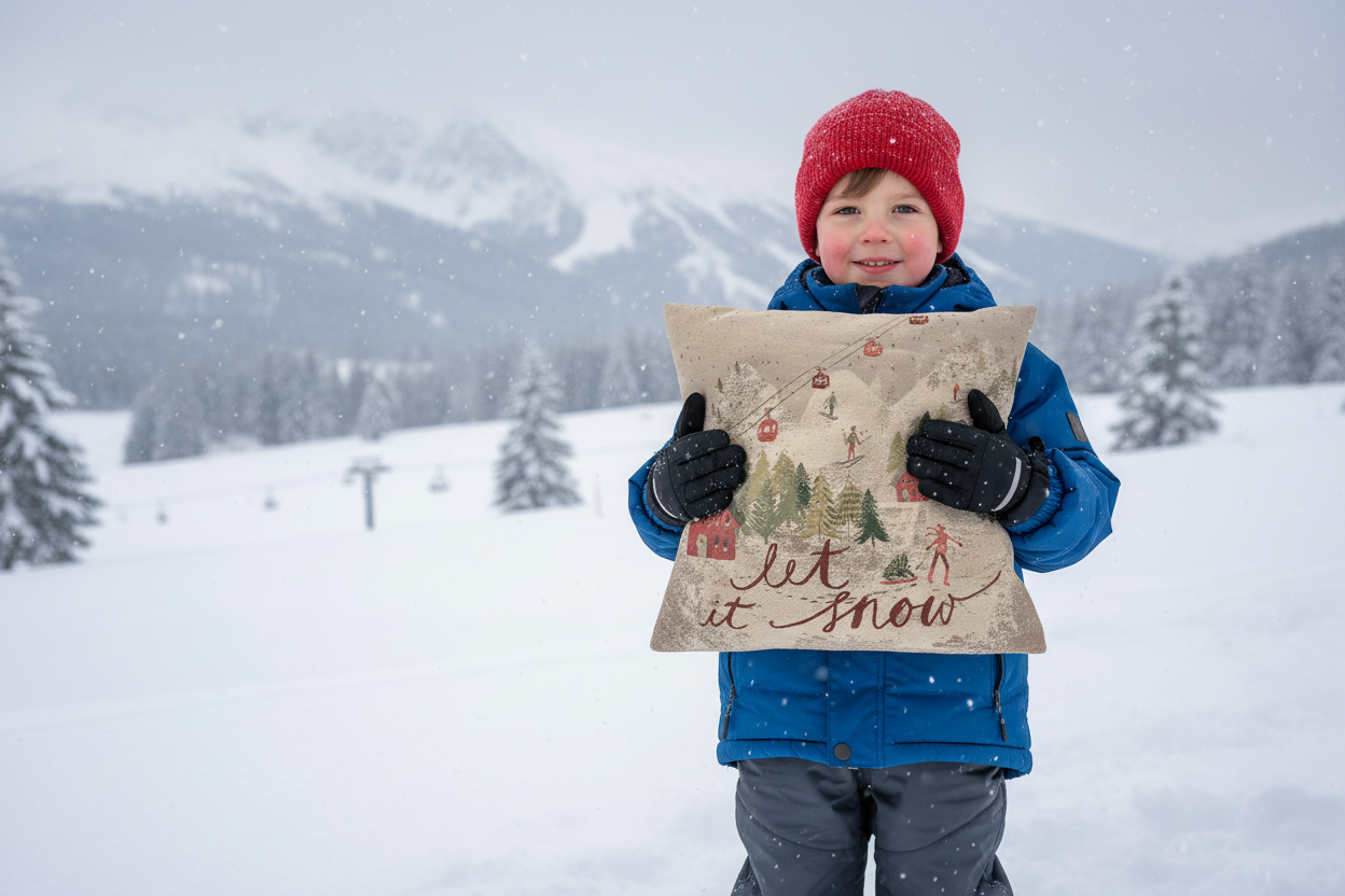 Kissenhülle "Let it Snow" im Landhausstil