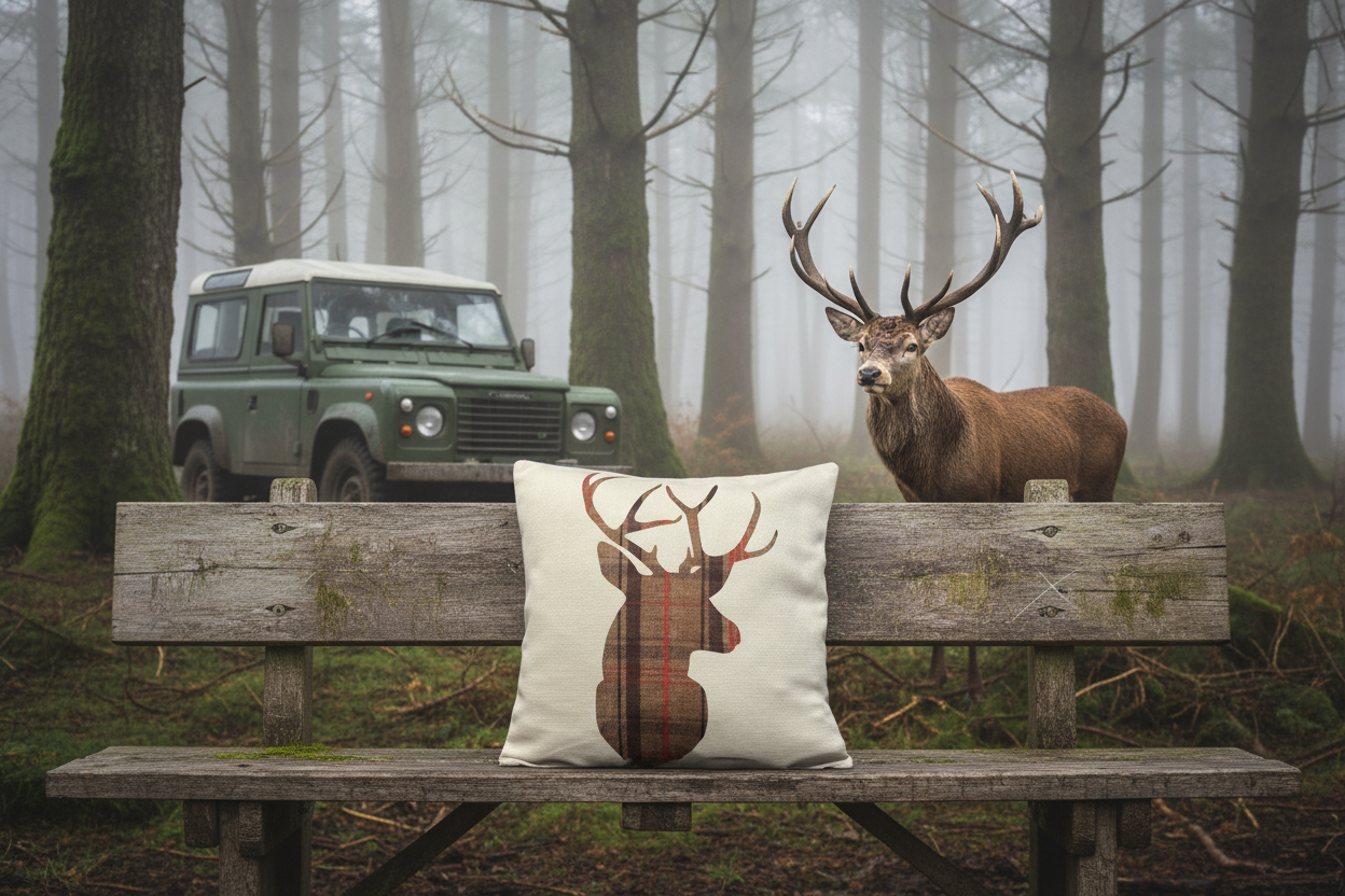Kissenhülle "Hirsch" im englischen Landhausstil