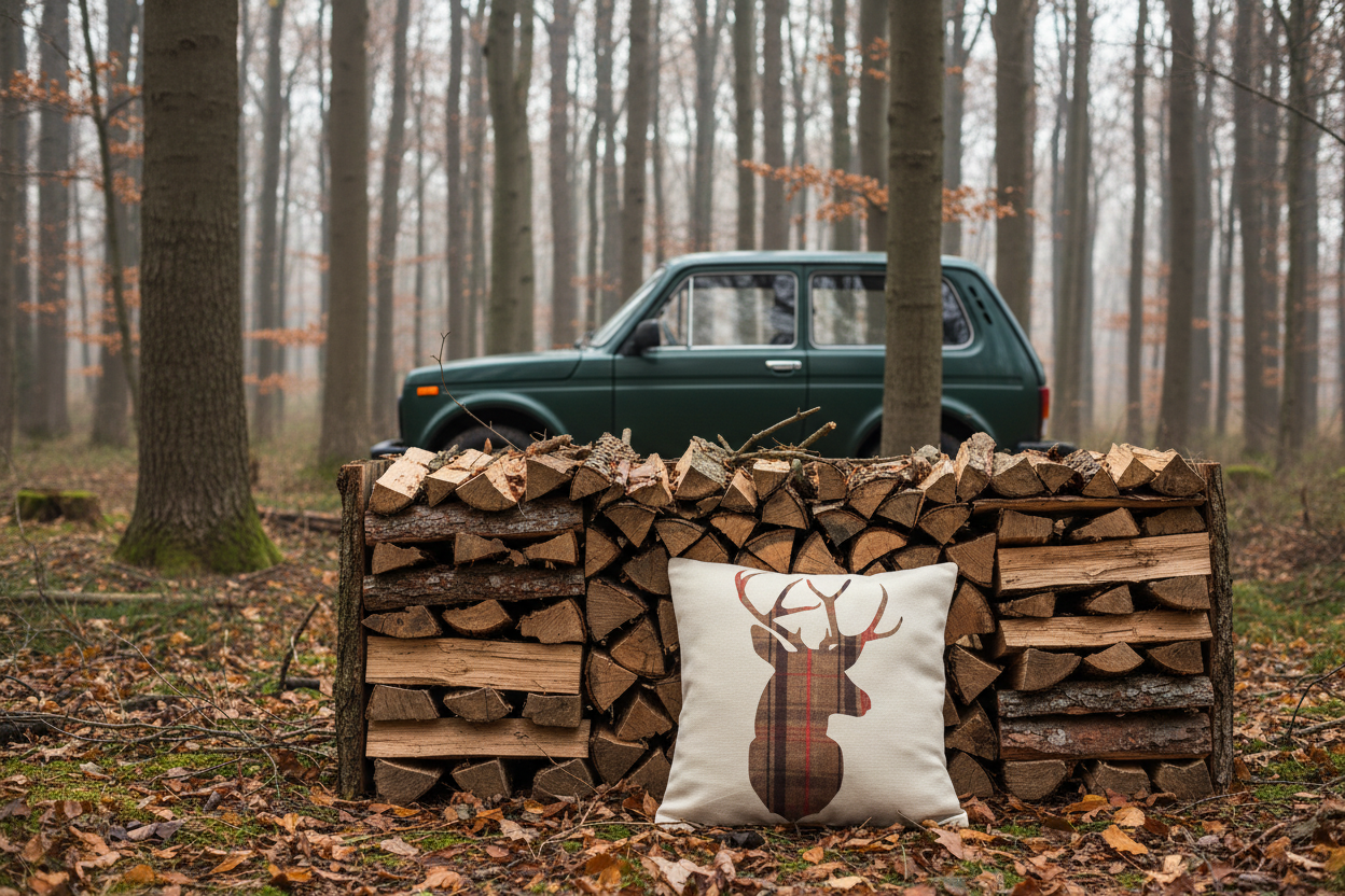 Kissenhülle "Hirsch" im englischen Landhausstil