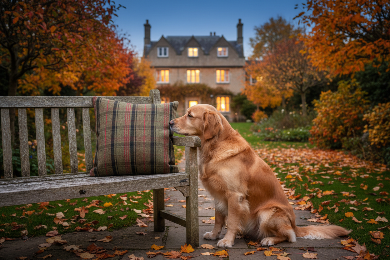 Kisenhülle „Labrador Retriever beige“ im englischen Landhausstil