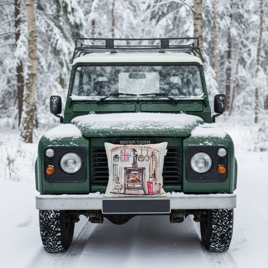 Kissenhülle „Kamin“ im englischen Landhausstil
