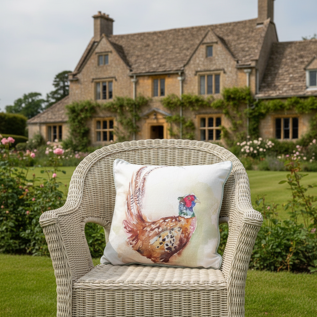 Kissenhülle „Fasan“ im Landhausstil
