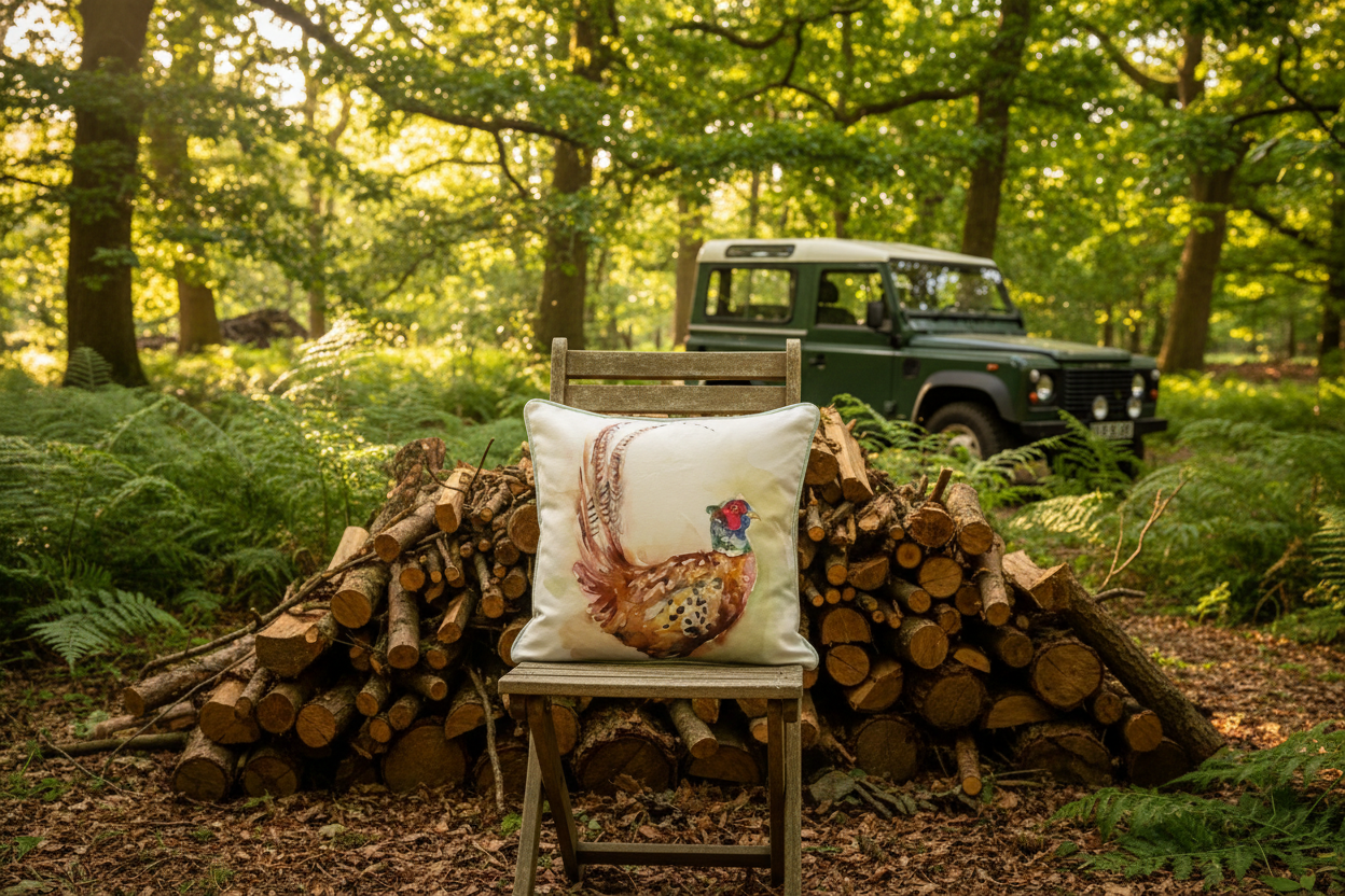 Kissenhülle „Fasan“ im Landhausstil