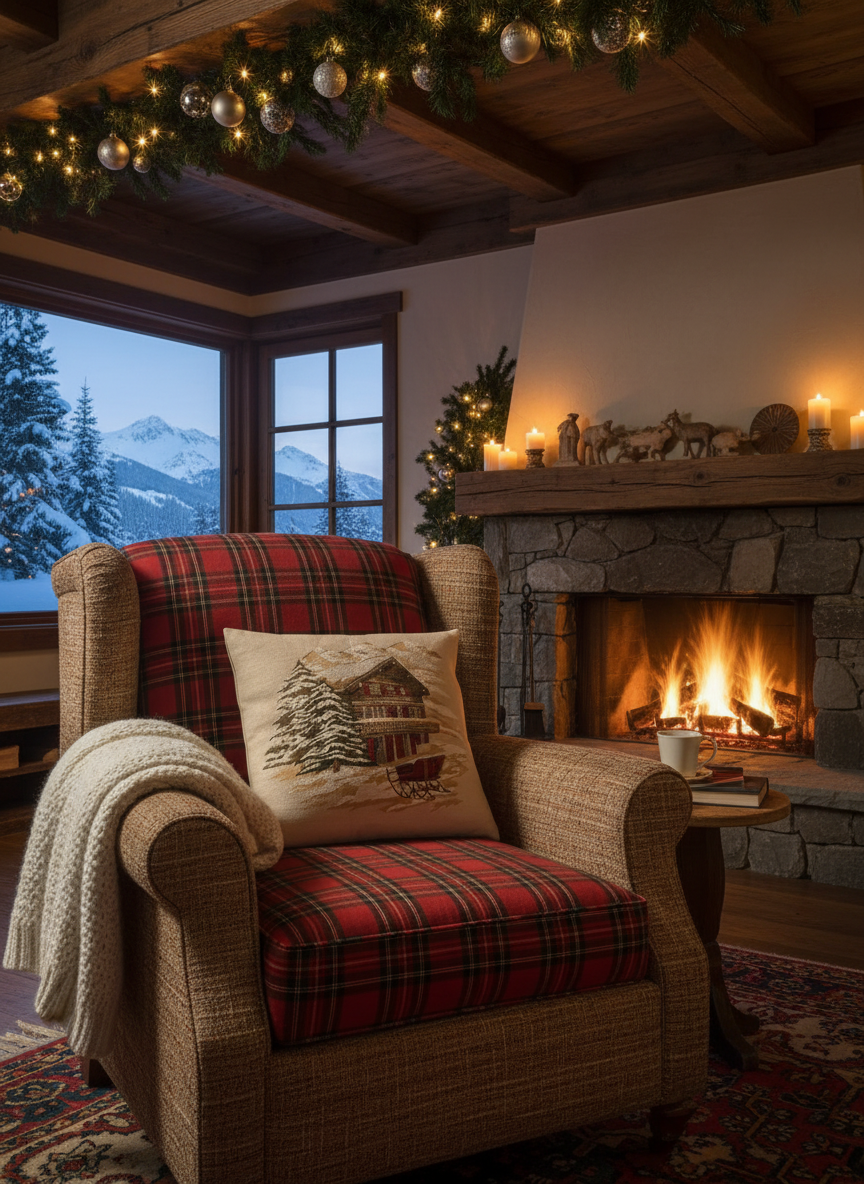 Kissenhülle „Chalet im Winter“ im Alpinen Landhausstil