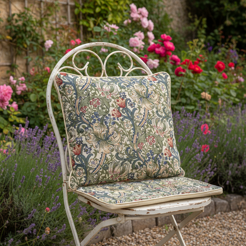 Kissenhülle „Goldene Lilie“ im Landhausstil