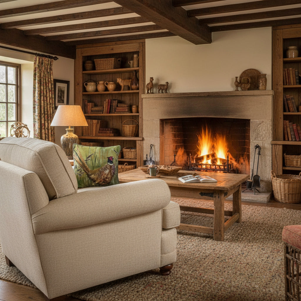 Kissenhülle „Fasan“ im englischen Landhausstil