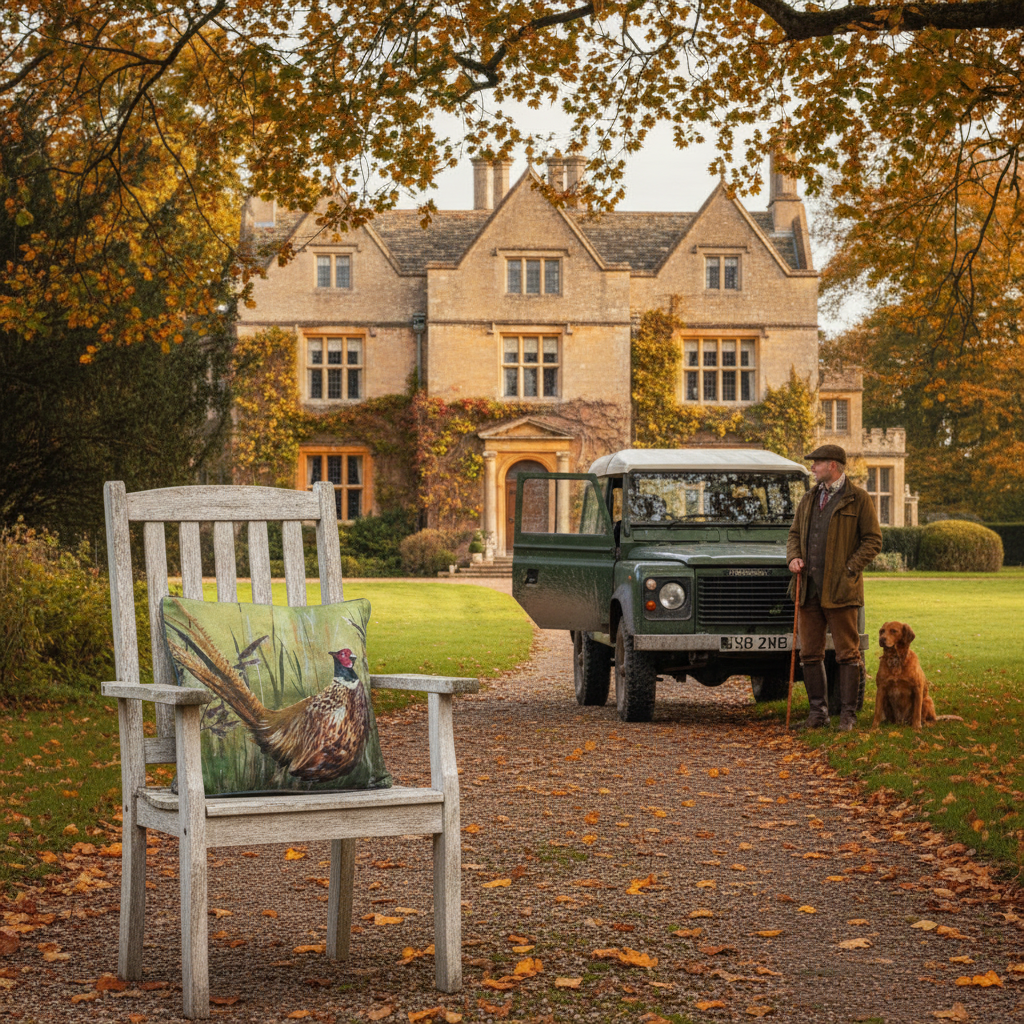 Kissenhülle „Fasan“ im englischen Landhausstil