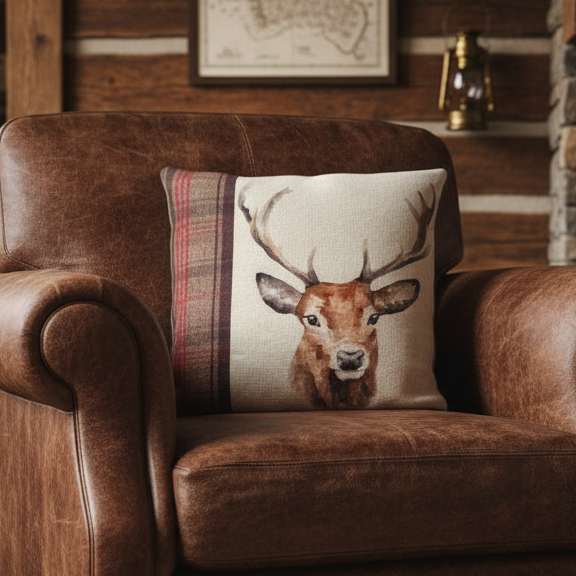 Kissenhülle „Hirsch“ im englischen Landhausstil