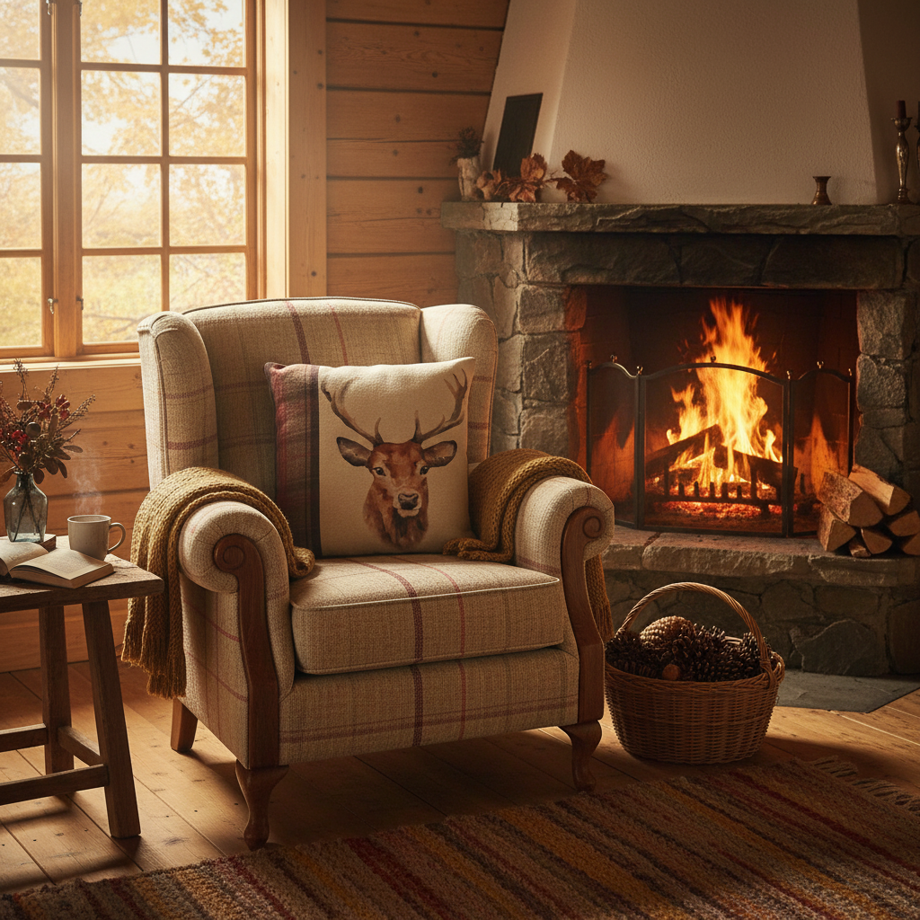 Kissenhülle „Hirsch“ im englischen Landhausstil