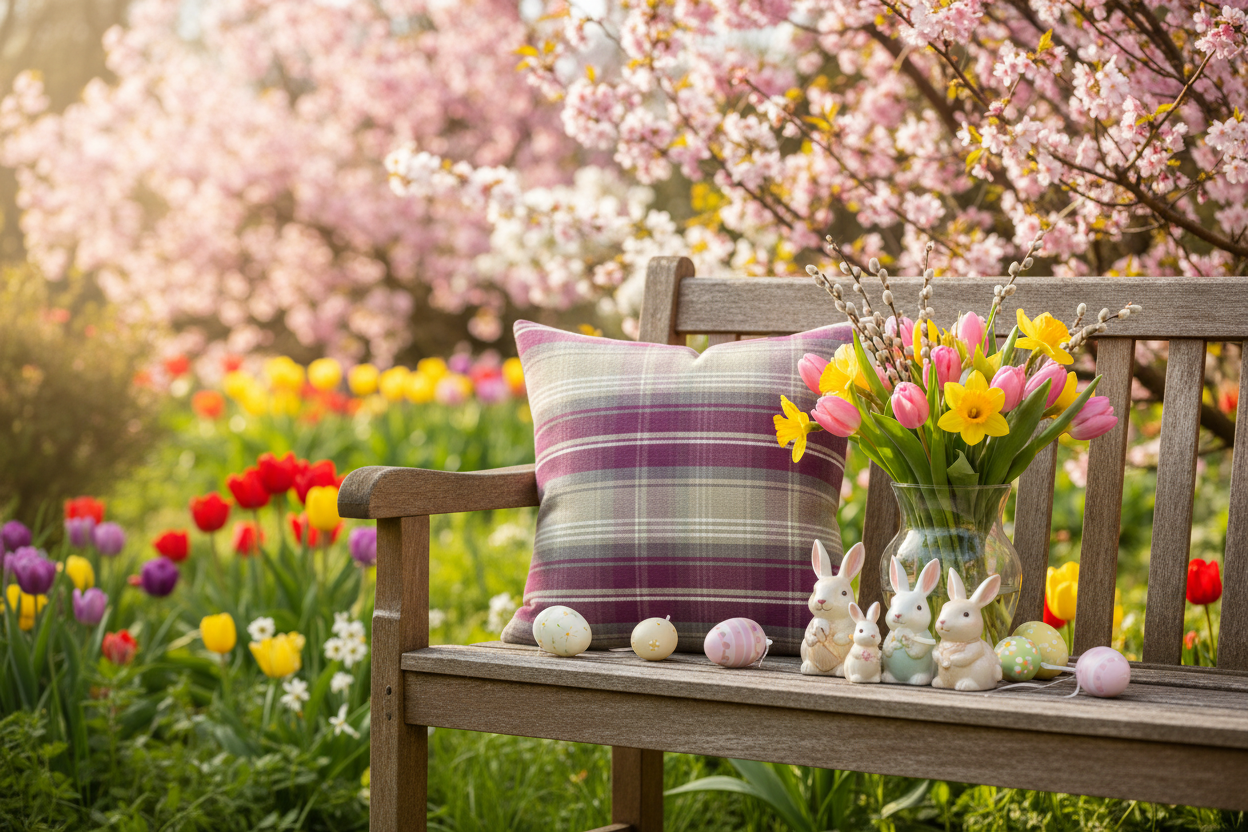 Kissenhülle „Hase“ im englischen Landhausstil