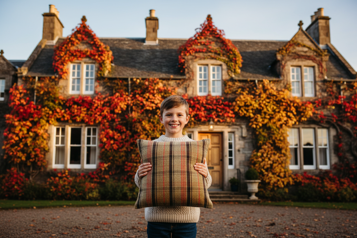 Kissenhülle "Schottisches Hochlandrind" im englischen Landhausstil