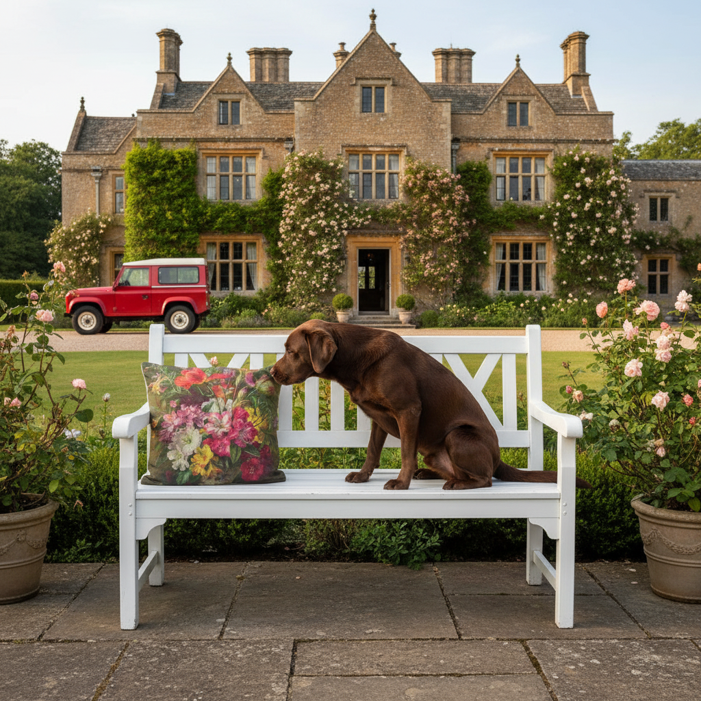 Kissenhülle „Lilien“ im Landhausstil