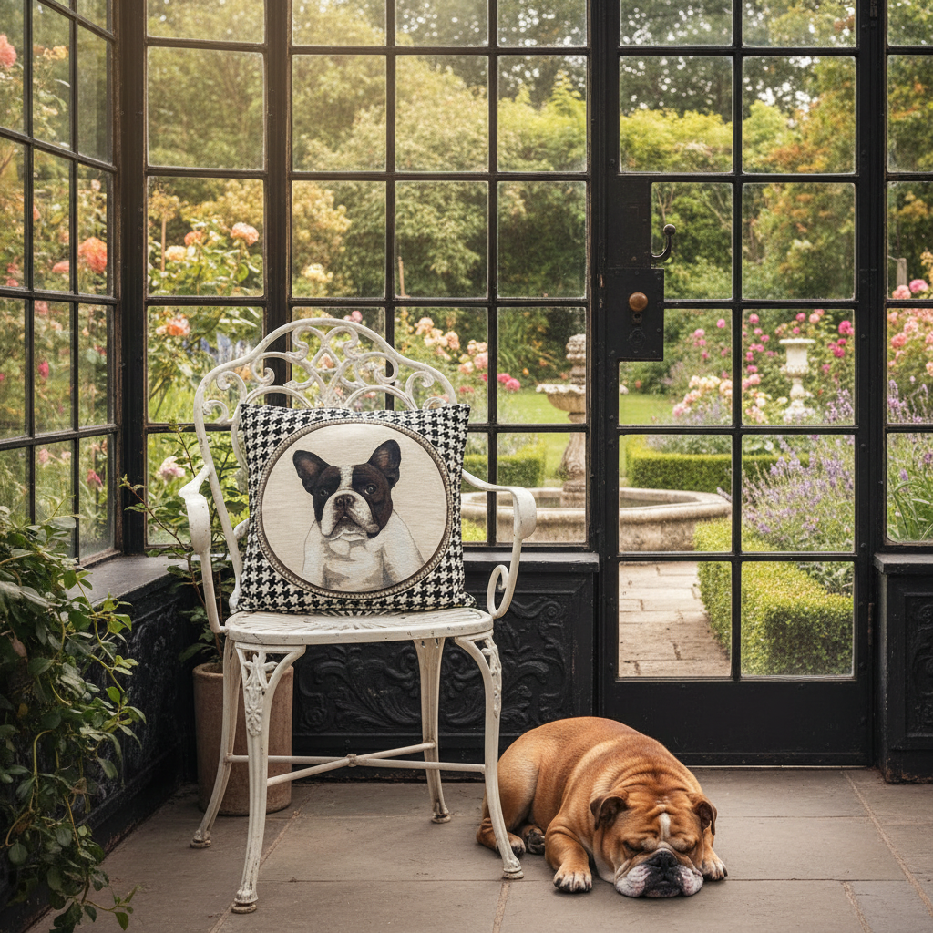 Kissenhülle „Französische Bulldogge“ im Landhausstil