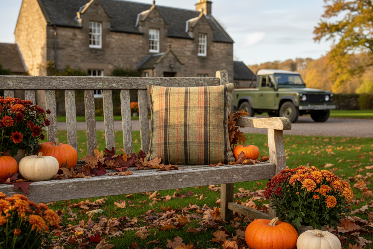 Kissenhülle "Schottisches Hochlandrind" im englischen Landhausstil