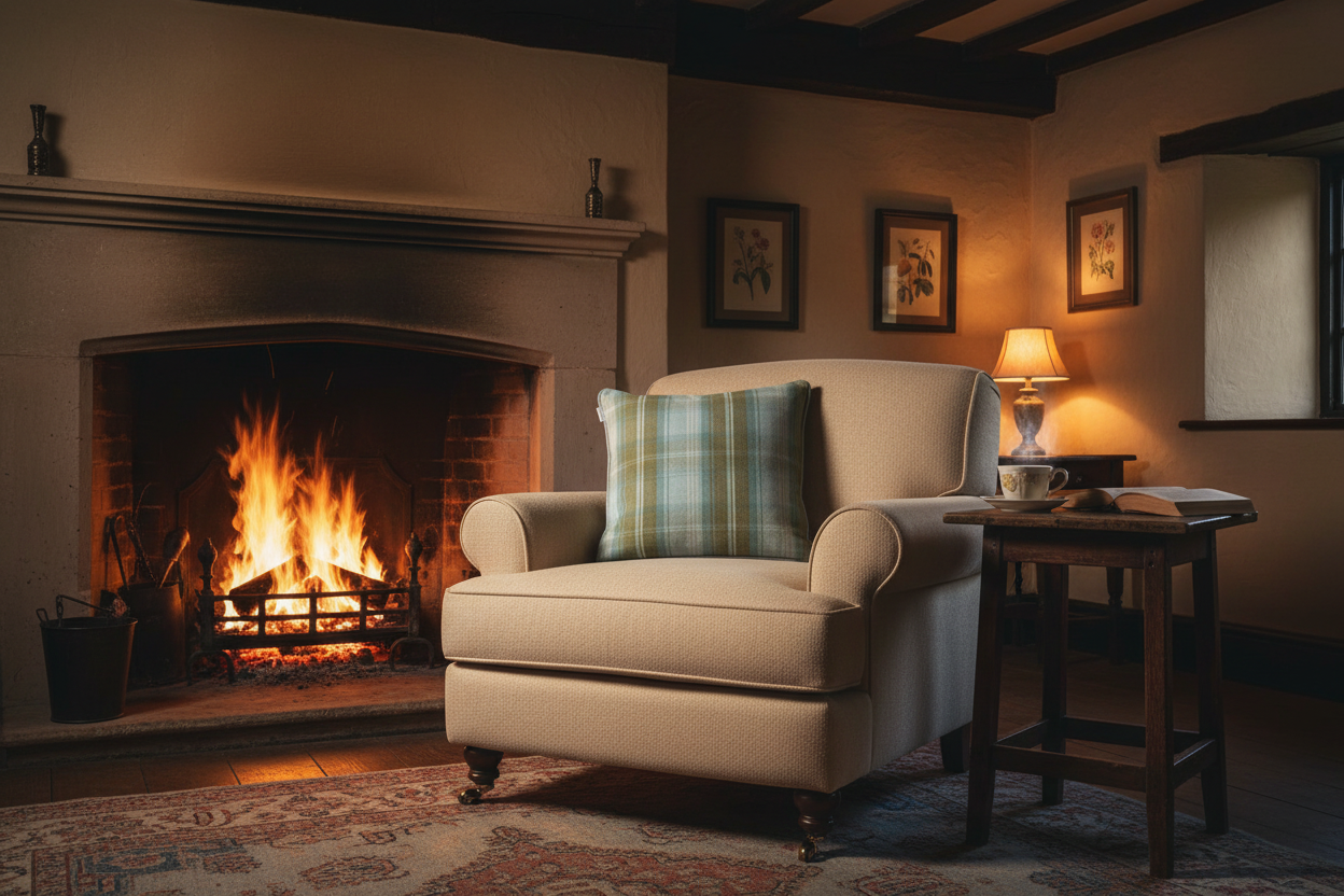 Kissenhülle „Häsin mit Häschen“ im Landhausstil