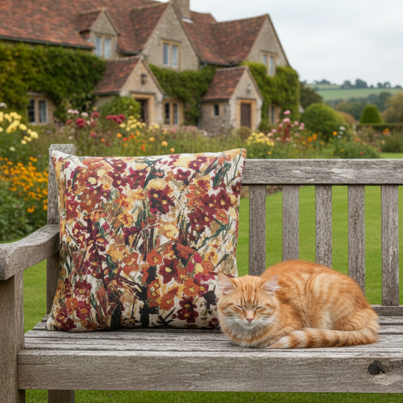 Kissenhülle "Floral" im englischen Landhausstil